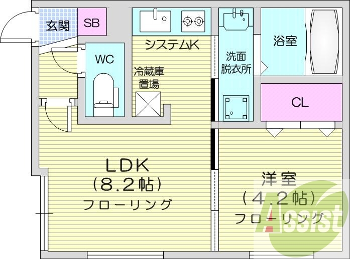 1LDK、エアコン、ガス暖房、ガスリミット