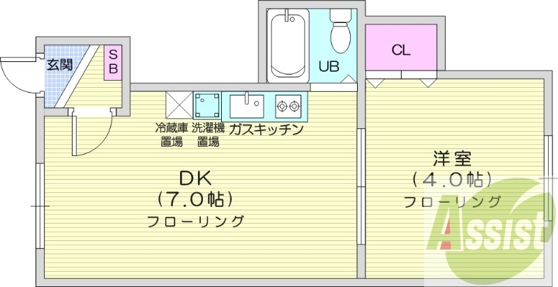 1DK、ケーブルTV、TVモニターホン、灯油FF暖房