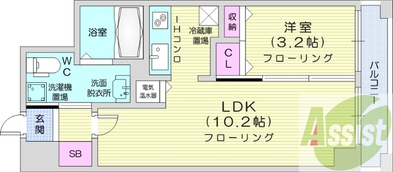 1LDK、オートロック、デザイナーズ、オール電化、IHコンロ