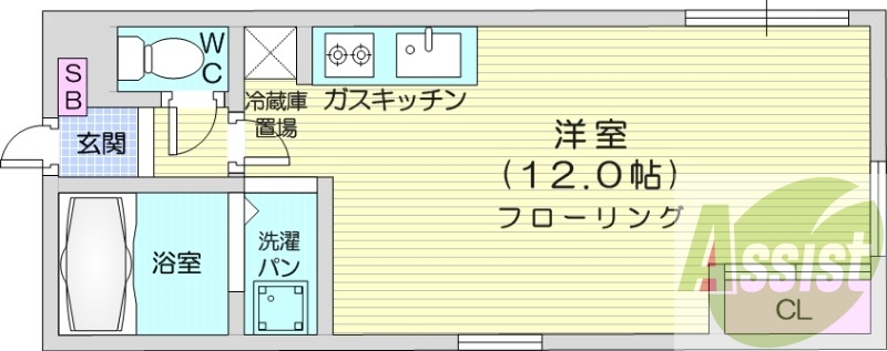 1R、シューズボックス、クローゼット、灯油暖房