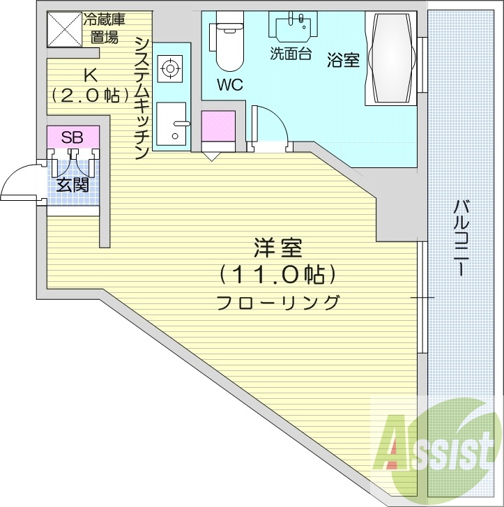 1K、クローゼット、灯油給湯・灯油暖房、シューズボックス