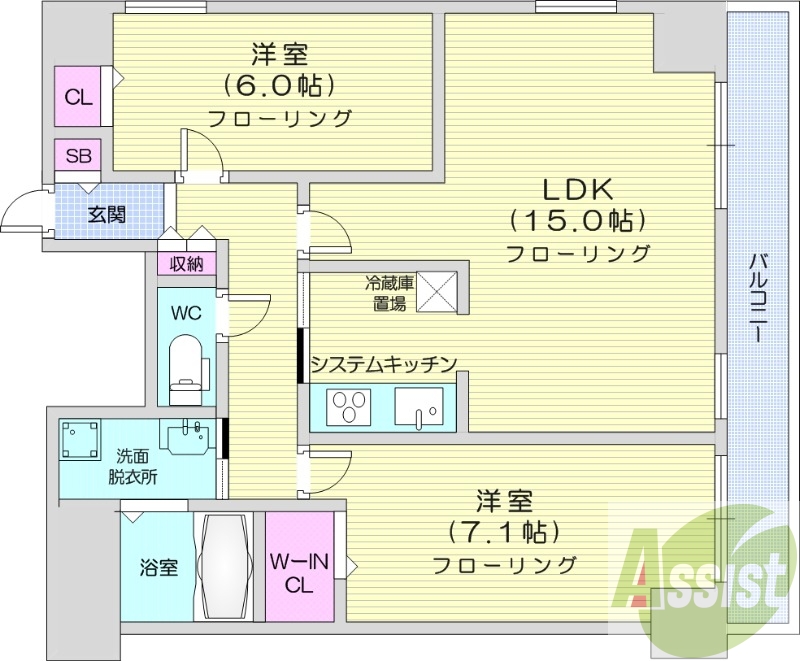 2LDK、オートロック、デザイナーズ、オール電化、IHコンロ