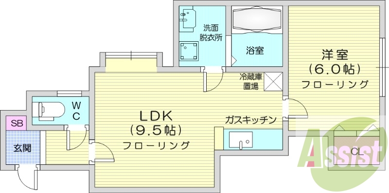 1LDK、ネット使用料不要、灯油暖房、エアコン