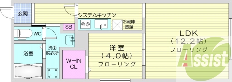 1LDK、都市ガス、ガス暖房、ネット無料、オートロック