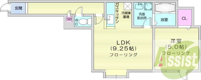 1LDK、インターネット無料、エアコン、灯油暖房