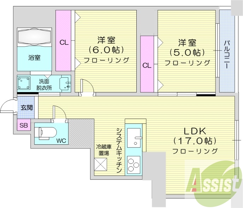2LDK、オール電化、ペット相談、浴室乾燥機