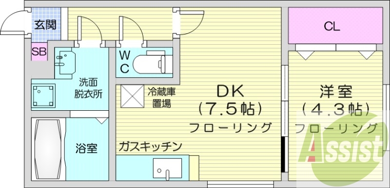１DK、オートロック、ネット使用料不要、モニターホン