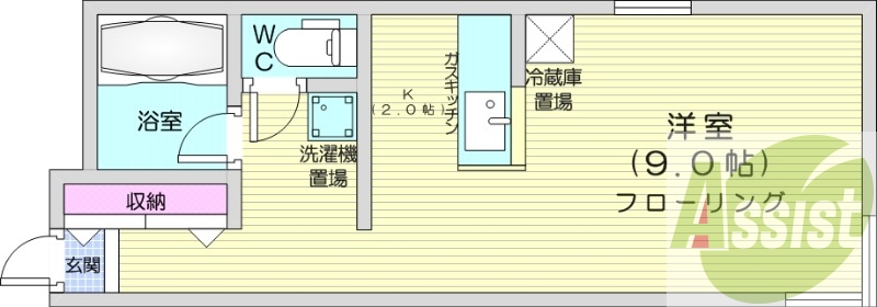 １K、デザイナーズ、ガスFF暖房、オートロック
