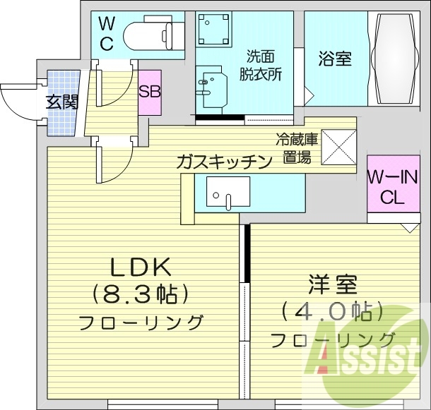 1LDK、ペット可、エアコン、オートロック