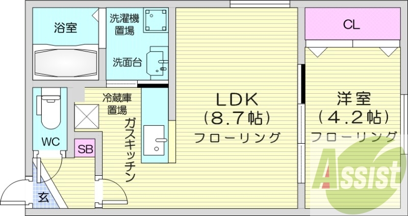 1LDK、エアコン、独立洗面台、灯油暖房、シャワートイレ