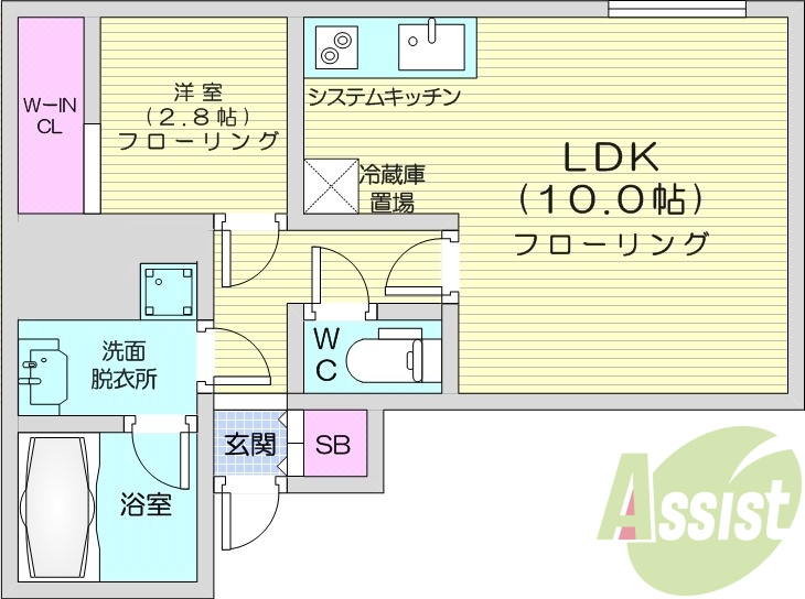 1LDK、エアコン、追い焚き、浴室乾燥機