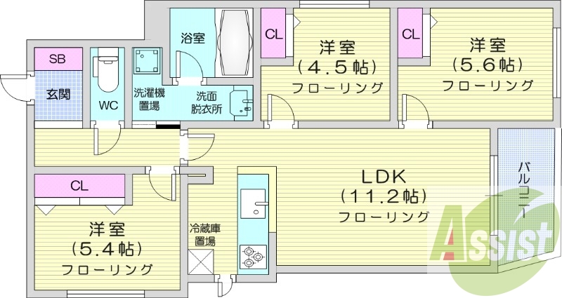 3LDK、エアコン、灯油暖房、追い焚き、ネット無料