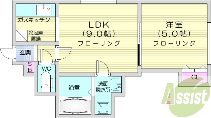 1LDK、エアコン、トランクルーム、ロードヒーティング