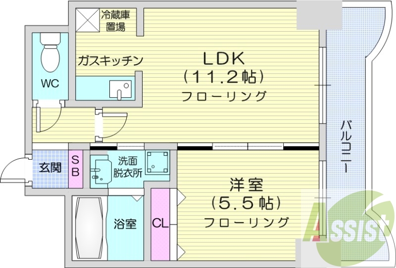 1LDK、オートロック、防犯カメラ、エアコン、宅配ボックス