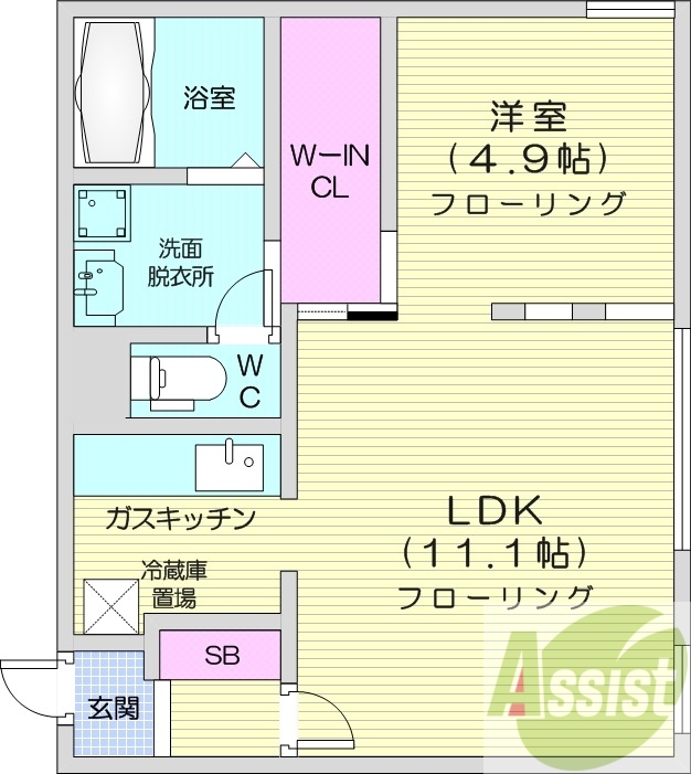 1LDK、最上階、角部屋、エアコン、追い炊き、灯油暖房