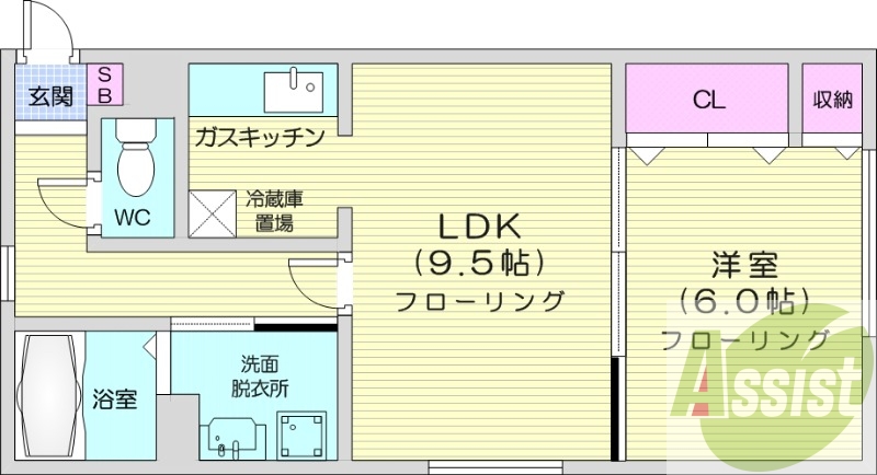 1LDK、エアコン、オートロック、灯油暖房、独立洗面台