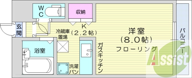 1K、灯油暖房、インターネット設備、ウォシュレット