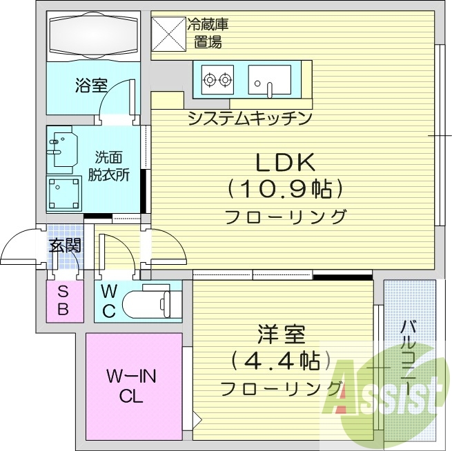 1LDK、エアコン、ペット可、システムキッチン