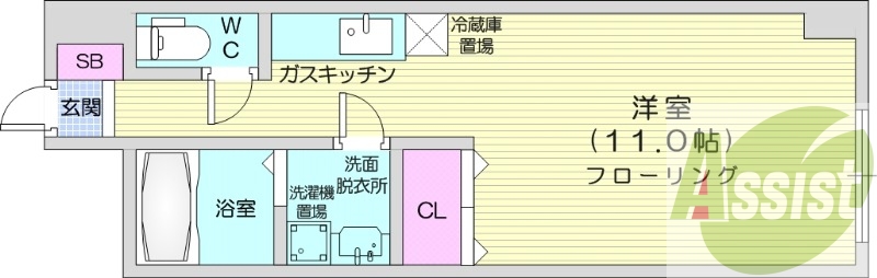 1R、エレベーター、ネット使用料不要、オートロック