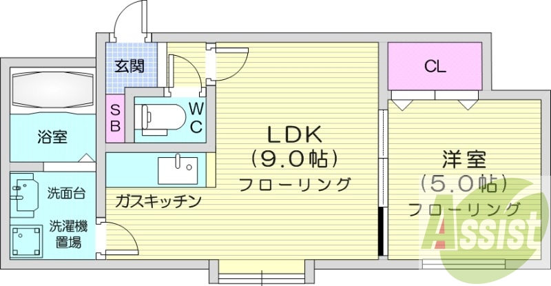 1LDK、ネット使用料不要、ロードヒーティング