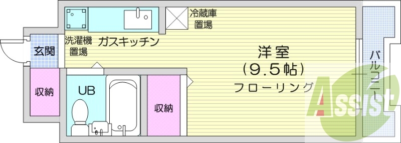 1K、ネット無料、リフォーム済み、都市ガス、分譲賃貸