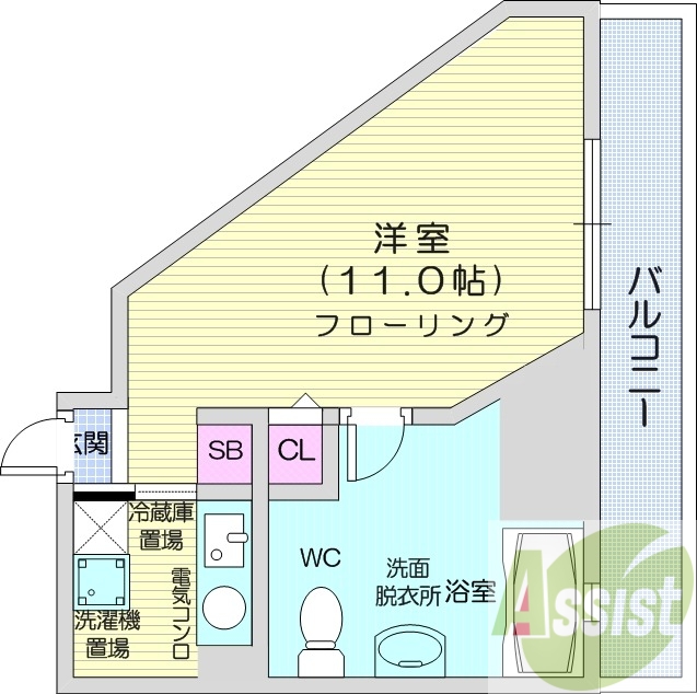 1K、クローゼット、灯油給湯・灯油暖房、シューズボックス