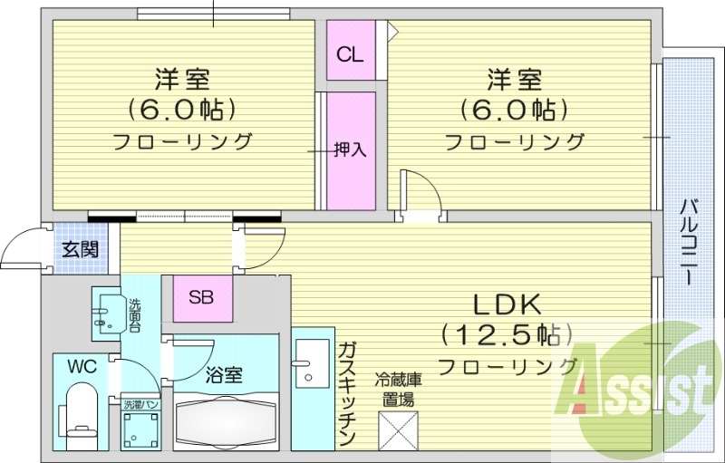 2LDK、灯油暖房、ペット可、シャンプードレッサー