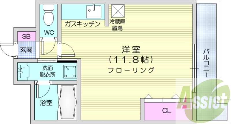 1R、エアコン、角部屋、ネット無料、灯油暖房