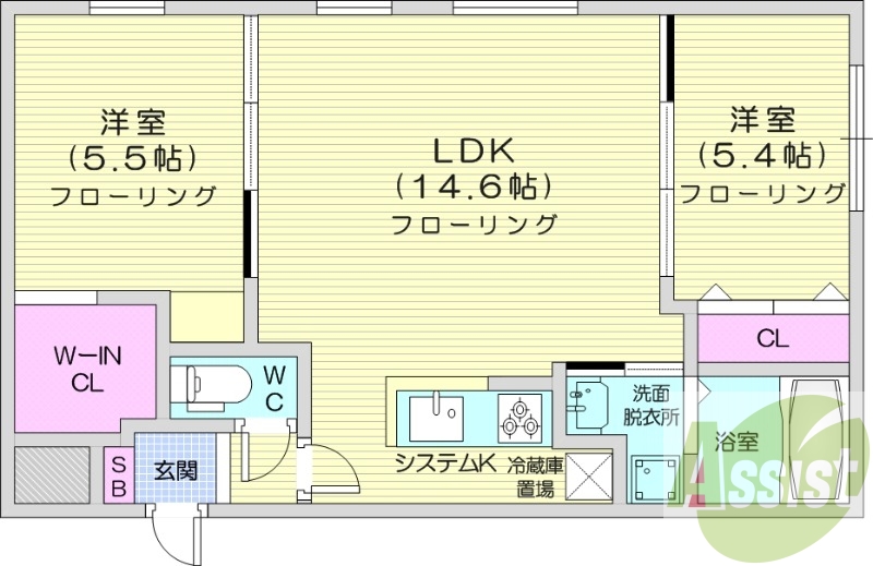 2LDK、エアコン、独立洗面台、シャワートイレ、灯油暖房