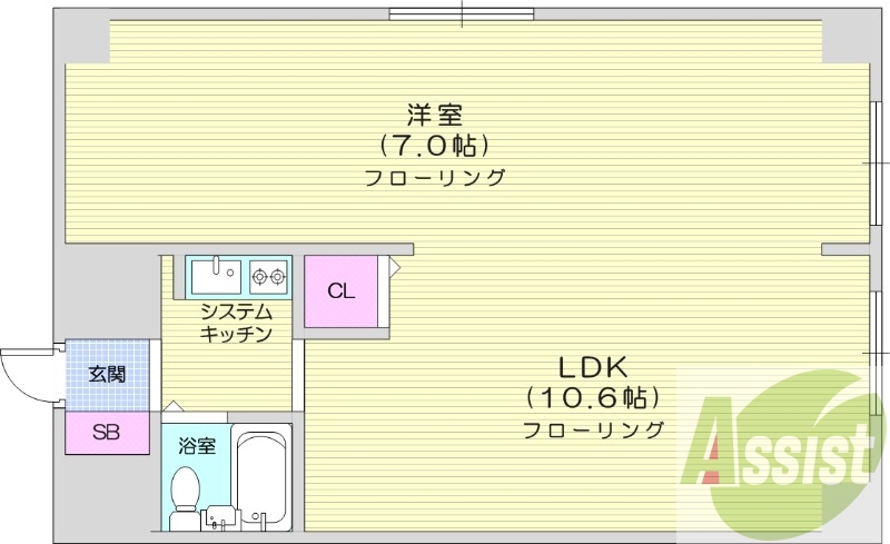 1LDK、オートロック、オール電化、宅配ボックス