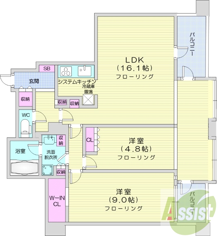 2LDK、都市ガス、ネット無料、エアコン、追い焚き機能