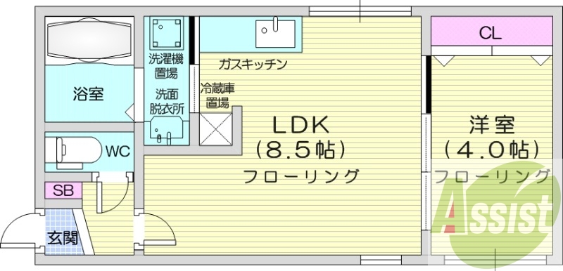 1LDK、エアコン、浴室乾燥機、ネッ無料