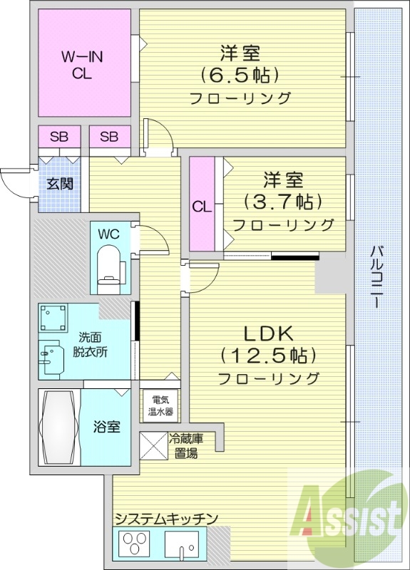 2LDK、オートロック、デザイナーズ、オール電化、IHコンロ