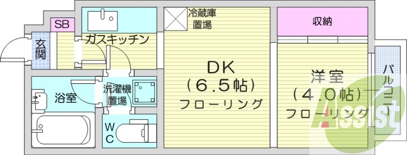 1DK、収納、バルコニー、洗面台、ネット使用料不要