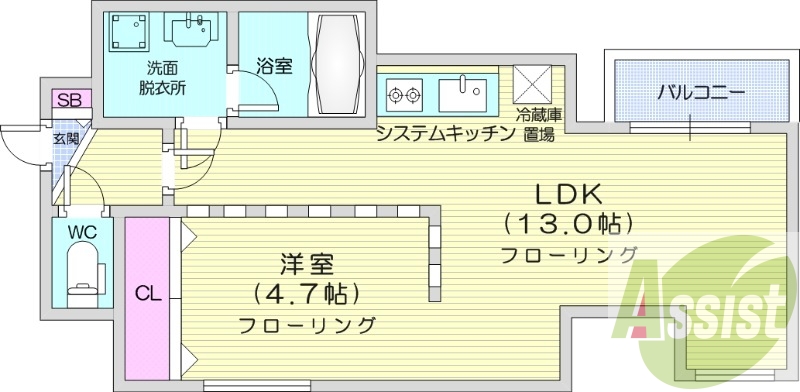 1LDK、灯油FF暖房、独立洗面台、オートロック