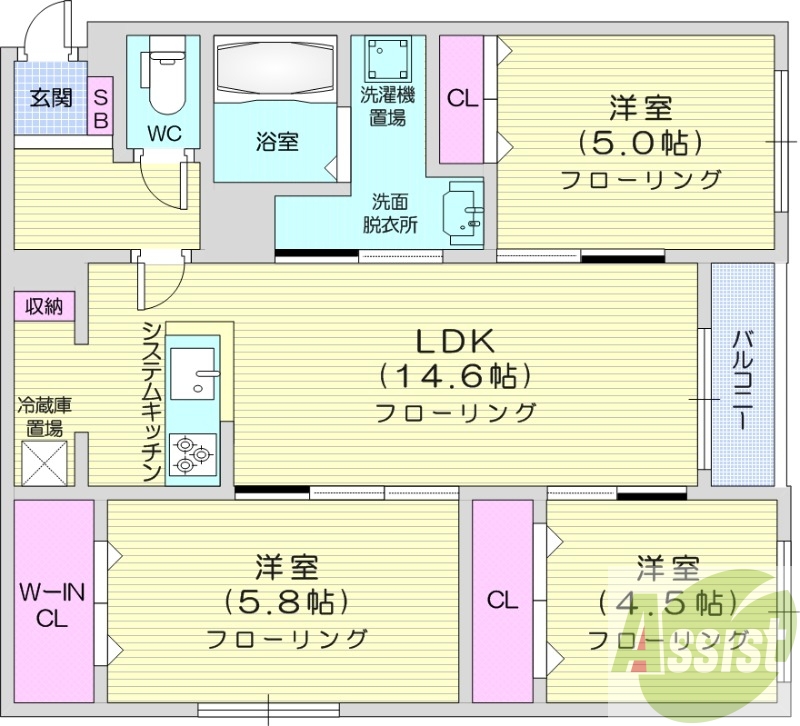 1階の間取り図