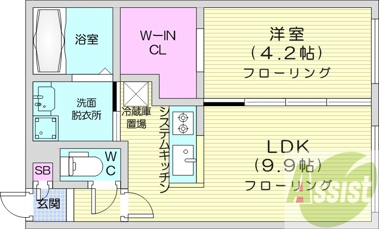 1ＬＤＫ、エアコン、ネット無料、システムキッチン