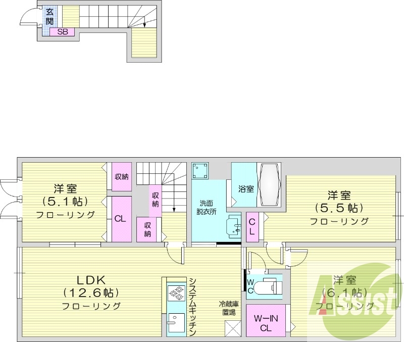 3LDK、浴室乾燥機、追い焚き、エアコン