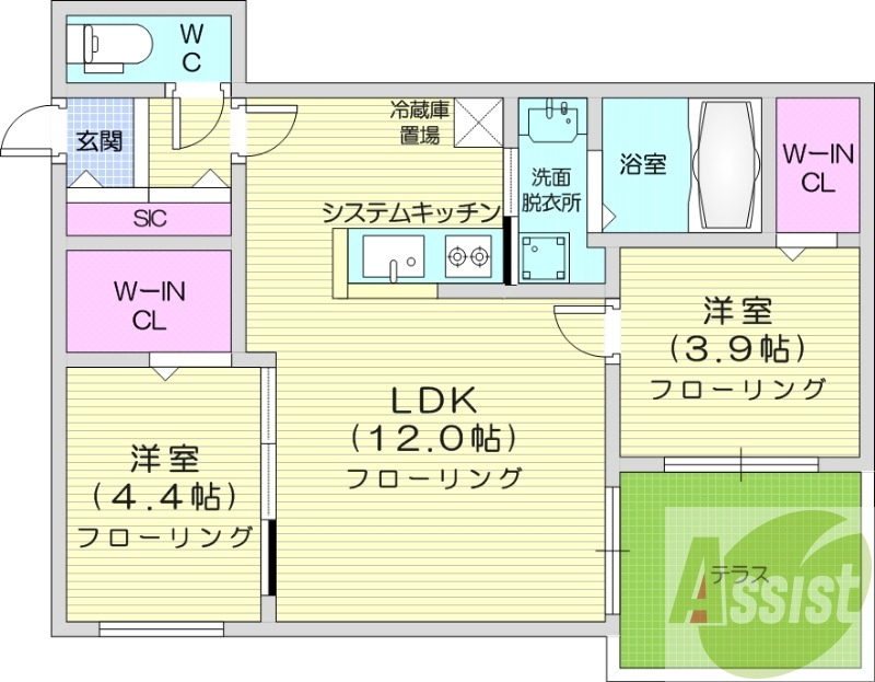 2ＬＤＫ、エアコン、ネット無料、ペット可