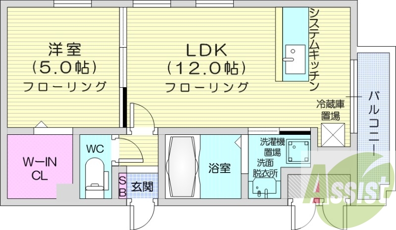 1LDK、システムキッチン、ネット無料、オートロック