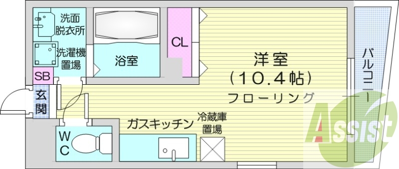 1R、最上階、ガス安君、エアコン、シャンプードレッサー