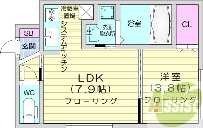 1ＬＤＫ、エアコン、ネット無料、システムキッチン