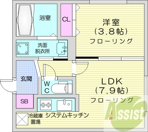 1ＬＤＫ、エアコン、ネット無料、システムキッチン