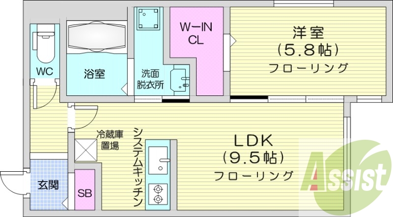 1LDK、エアコン、都市ガス、追い焚き