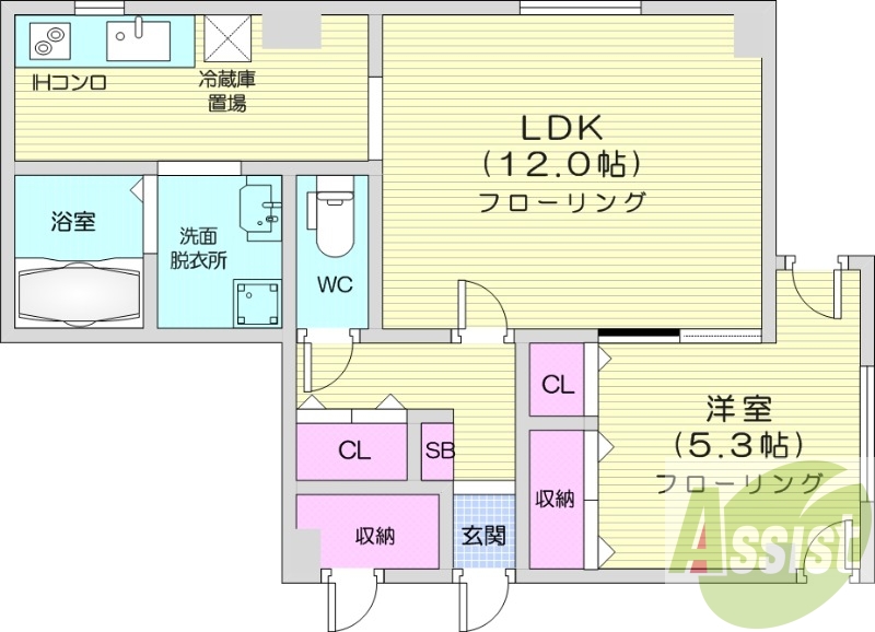 1LDK、ネット無料、独立洗面台、トランクルーム