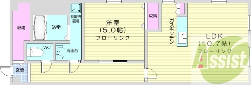 1LDK、灯油暖房、TVモニターホン、宅配ボックス