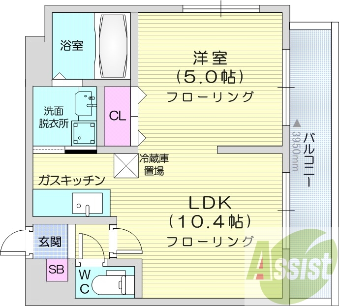 1LDK、オートロック、シャンドレ、ロードヒーティング