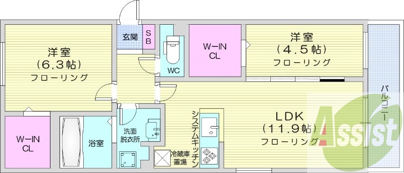 2ＬＤＫ、エアコン、ペット可、システムキッチン