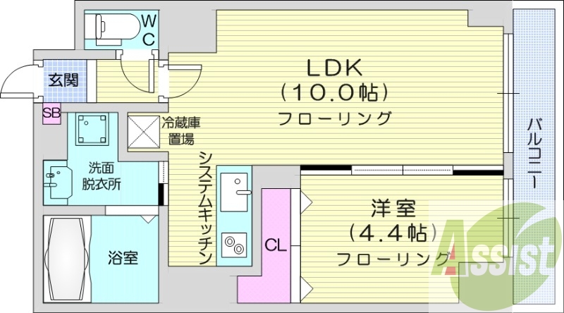 1LDK、灯油暖房、収納、モニターホン、洗濯機置場