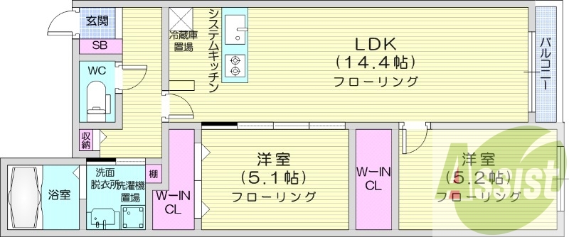 2LDK、エアコン、灯油ボイラー、追い炊き